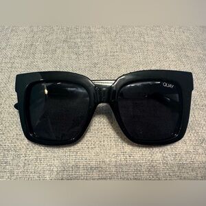 Black square Quay sunglasses with studs